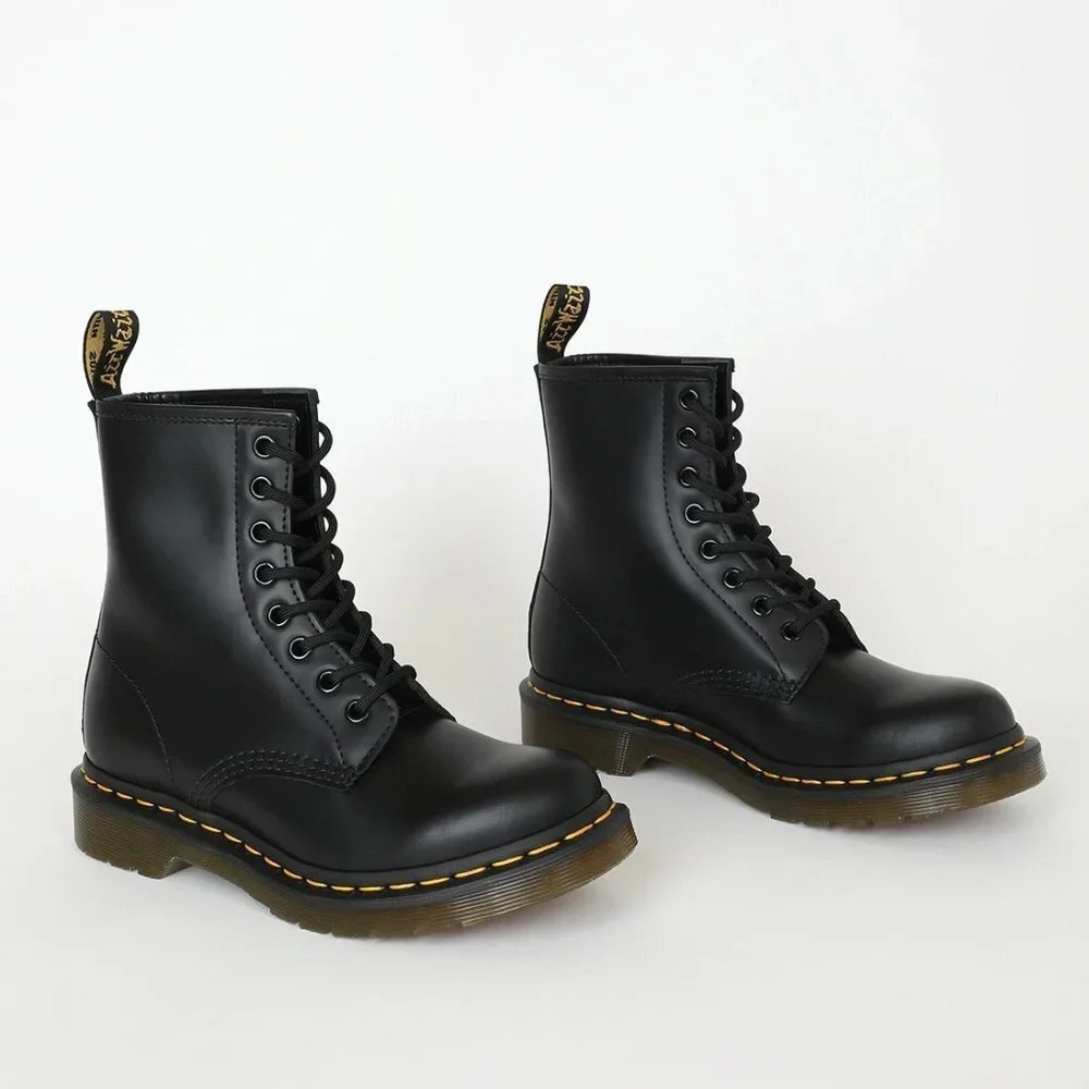 Dr. Martens 1460 Smooth Leather Lace Up Boots Black Size 7 - Picture 4 of 11